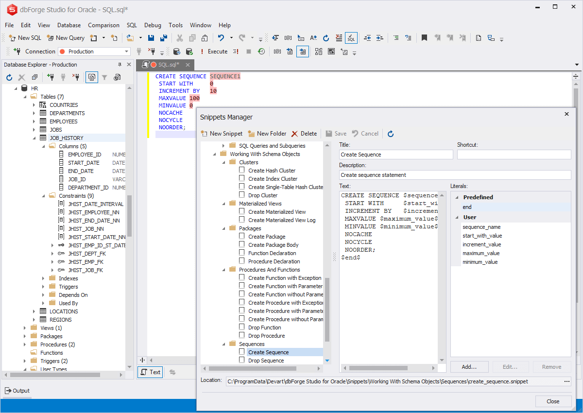 PL/SQL Developer Tools in Studio for Oracle