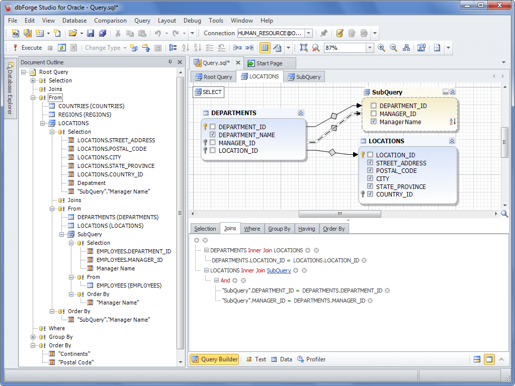 Oracle SQL Query Builder Visual Query Tool for Oracle
