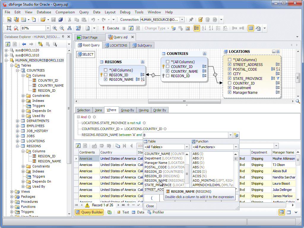 Oracle SQL Query Builder Visual Query Tool for Oracle