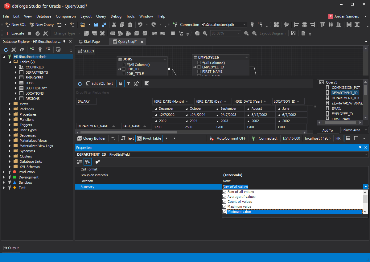 Oracle Pivot Table How to convert rows to columns using an IDE and PL/SQL