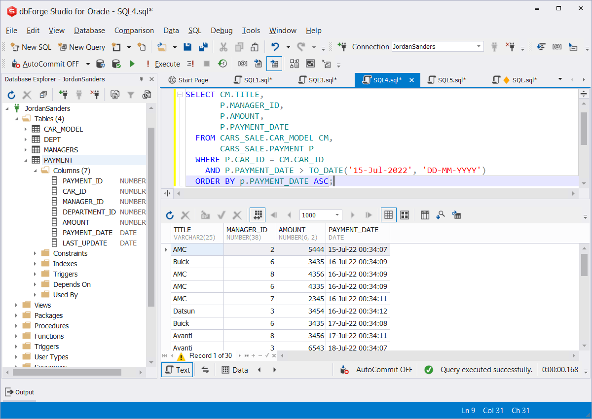 Comparing Dates in Oracle PL/SQL with Studio