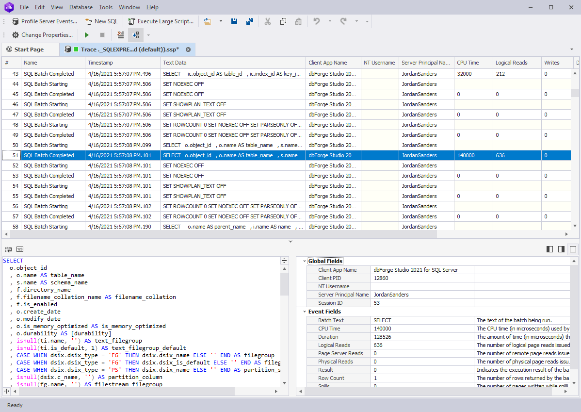 SQL Server Event Profiler Analyse SQL Trace Data