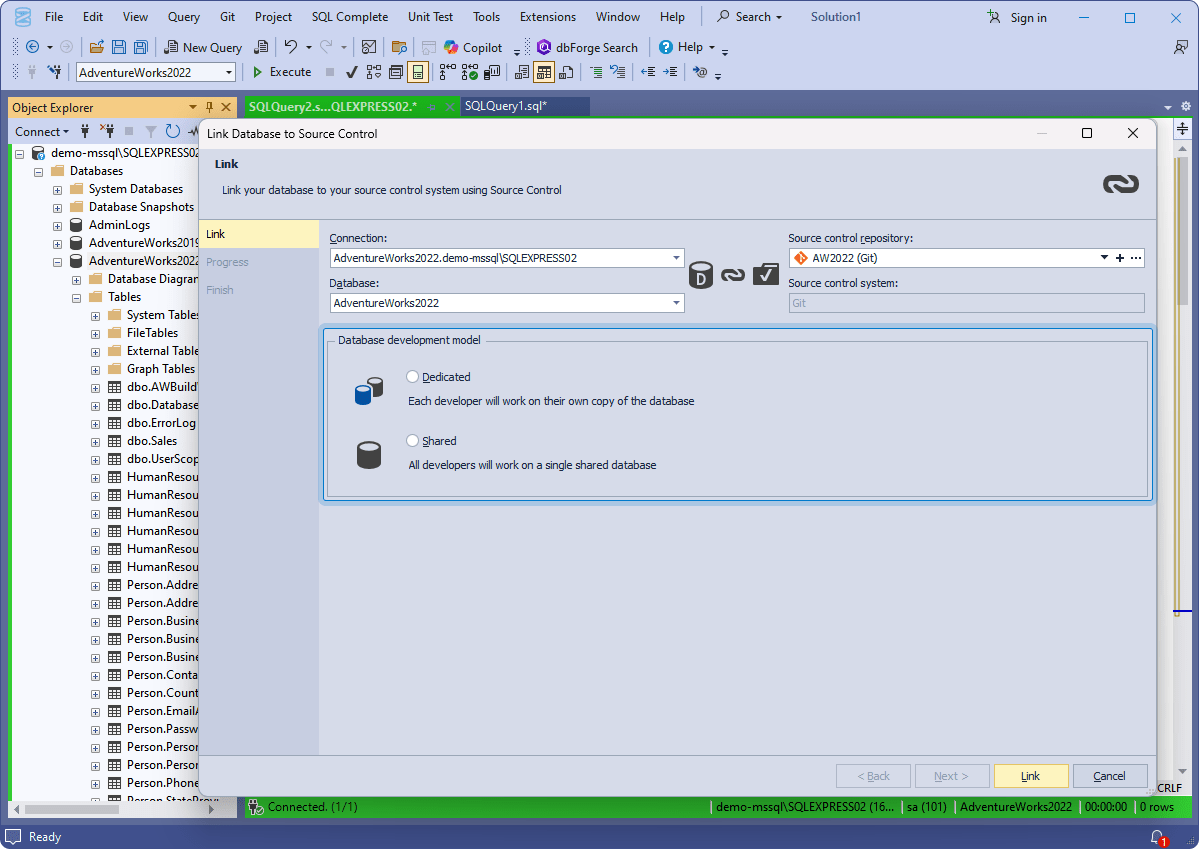 SQL Source Control Plugin for SSMS Git, TFS, Azure DevOps, SVN Support