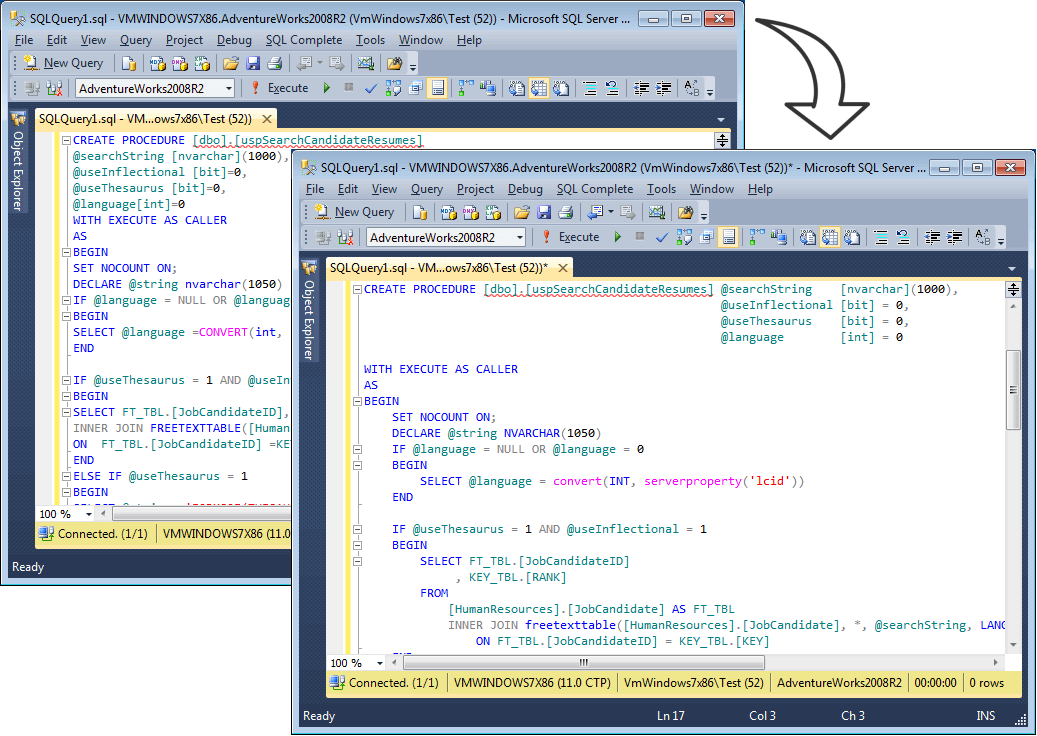 Format SQL in SQL Server Management Studio Stack.