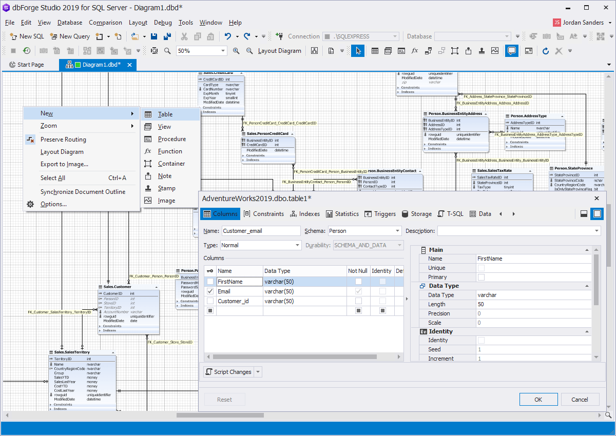 Database Diagram (ERD) Tool for SQL Server