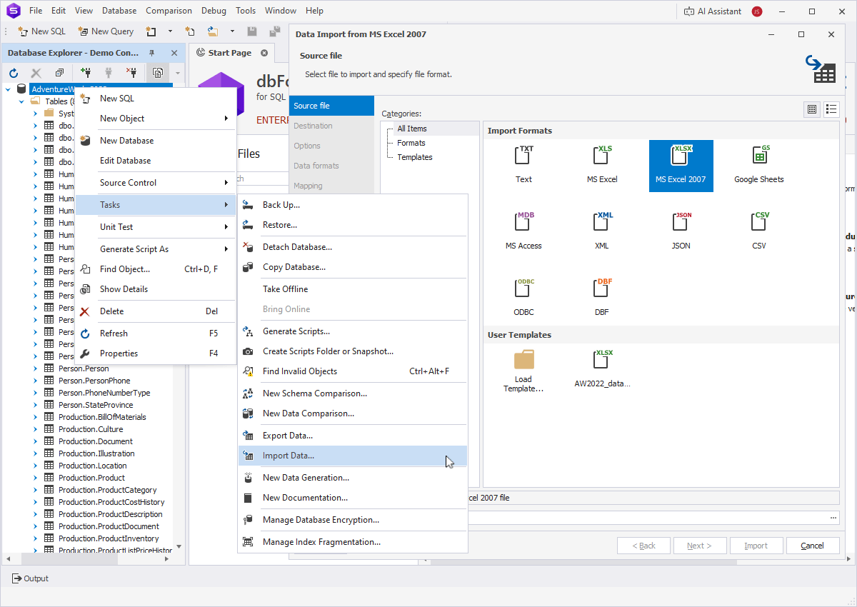 Data Import and Export in SQL Server with the Import and Export Wizard