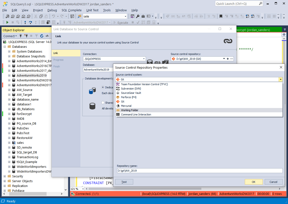 SQL Source Control Plugin for SSMS Git, TFS, Azure DevOps, SVN Support