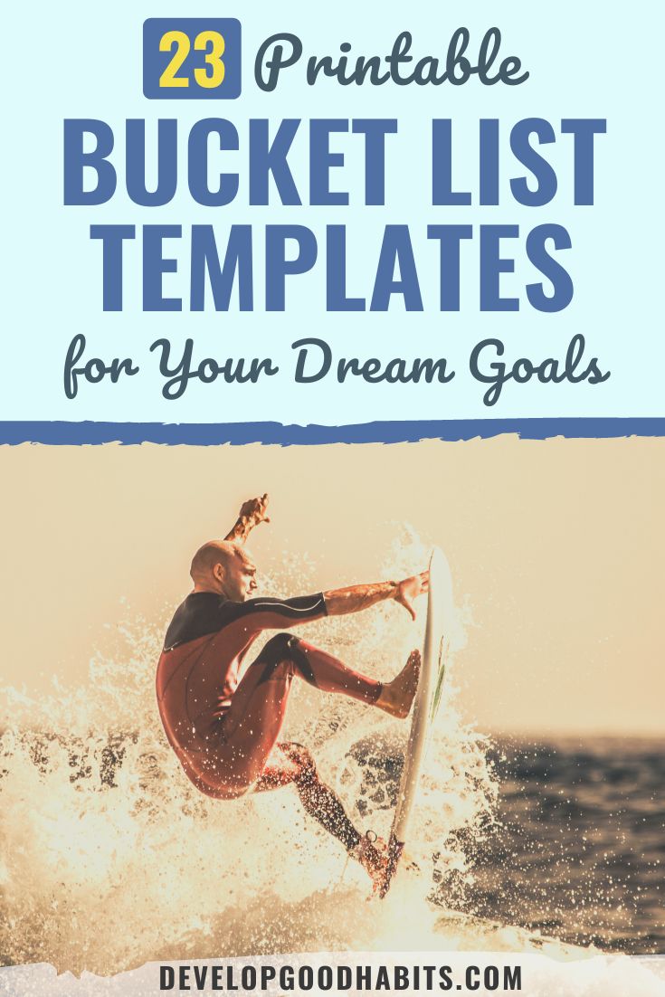23 Printable Bucket List Templates for Your Dream Goals 23 Printable Bucket List Templates for Your Dream Goals
