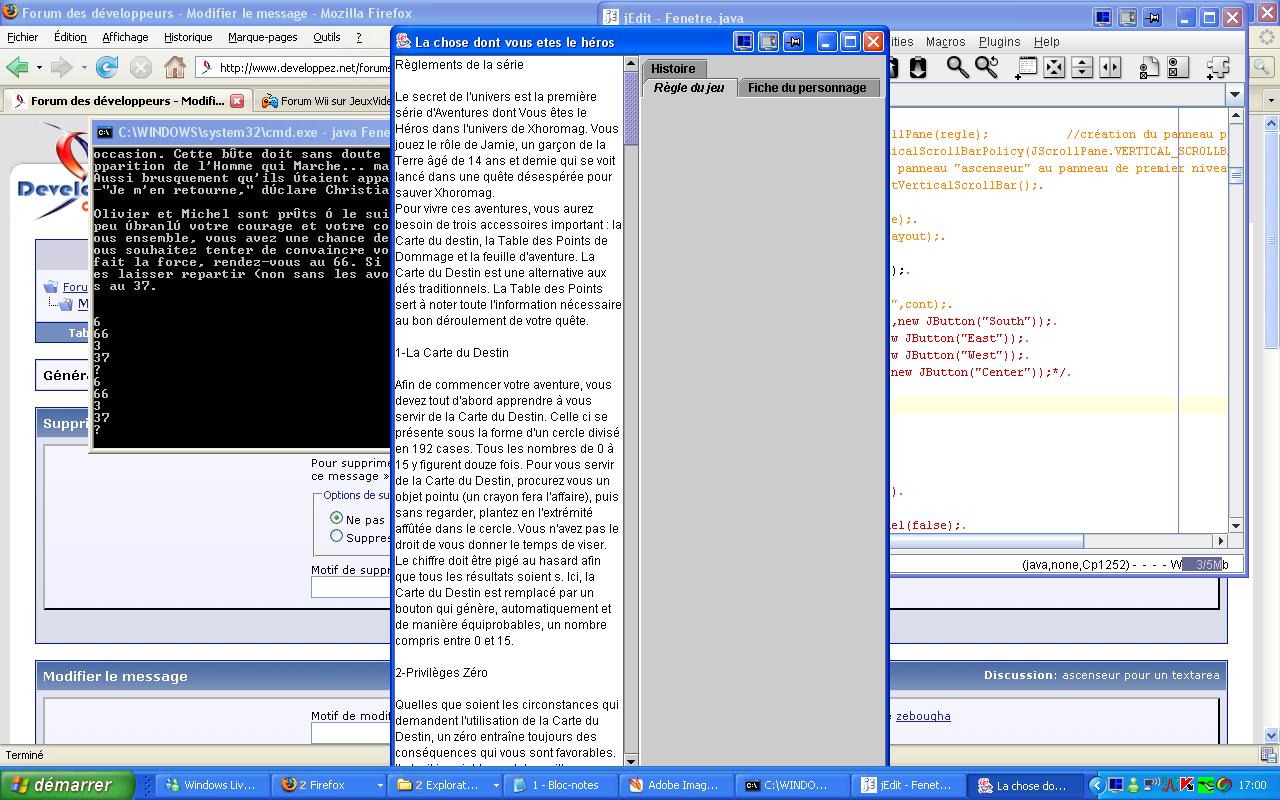 ascenseur pour un textarea AWT/Swing Java
