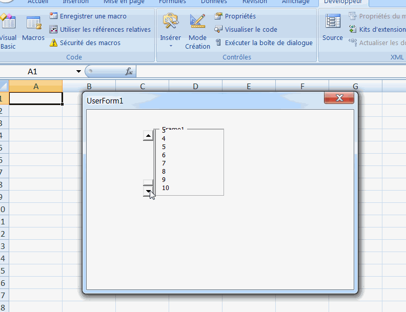 Positionner le ScrollBar d'une Frame à sa gauche Macros et VBA Excel