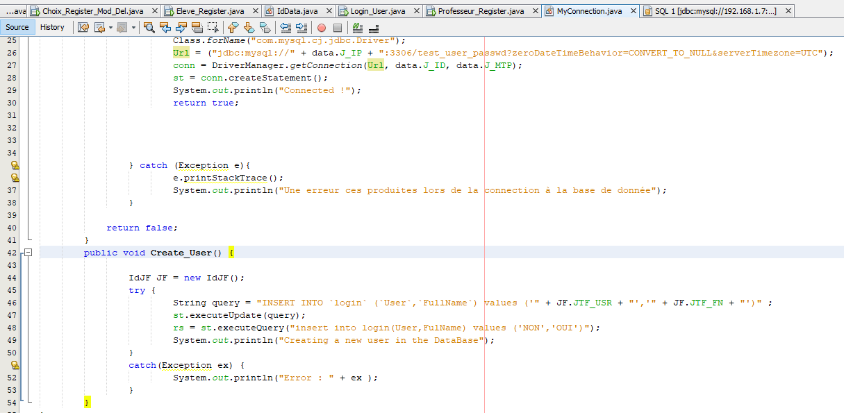Problème NetBeans Error java.lang.NullPointerException Java