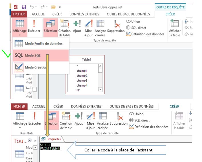 Remplir une table ACCESS à partir d'une autre table ACCESS VBA Access