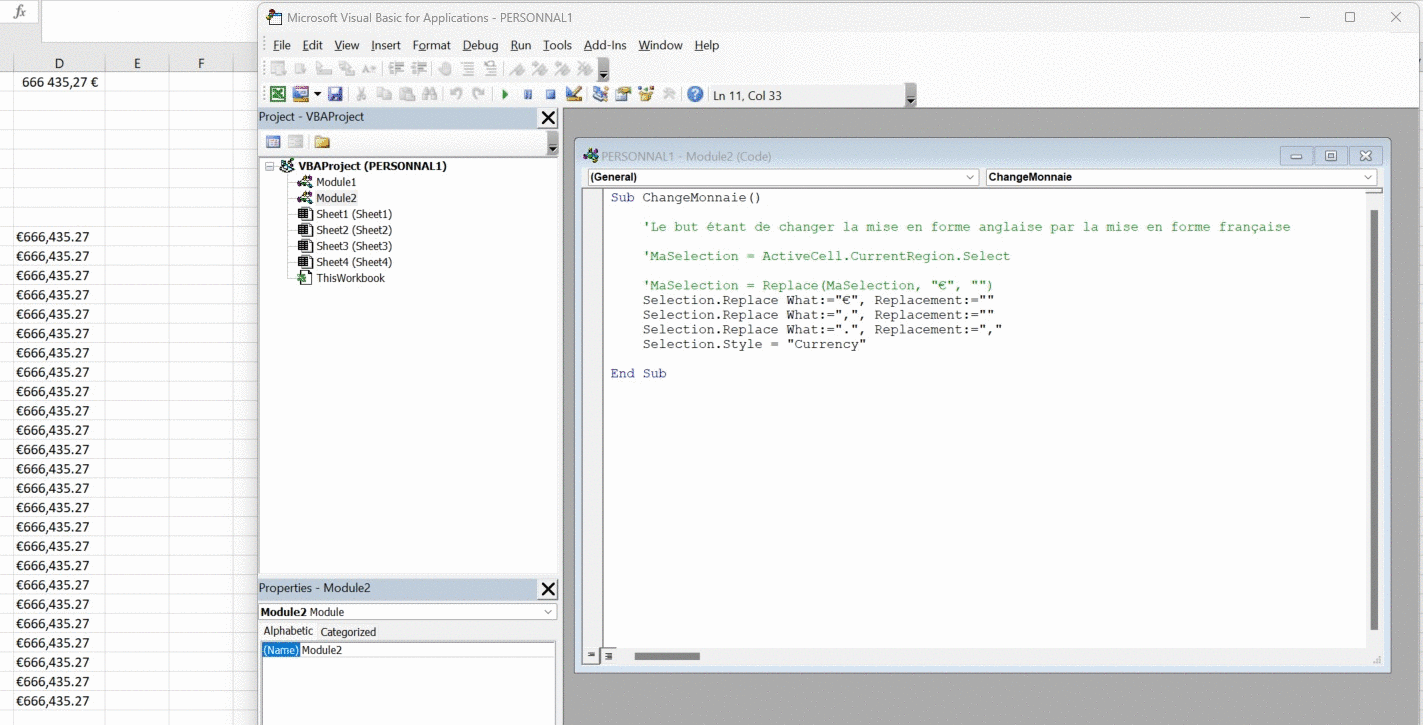Aide sur code VBA Modifier les séparateurs de milliers ainsi que les