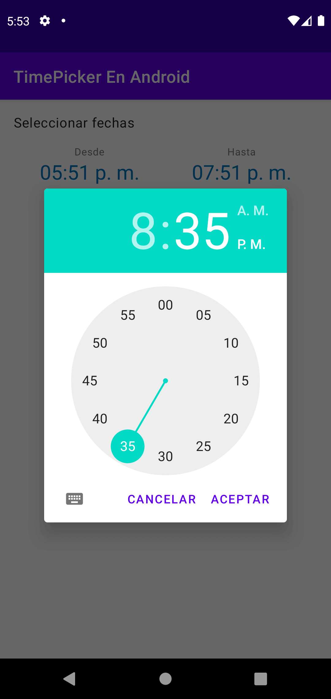 Seleccionar Tiempo Con TimePicker En Android Develou