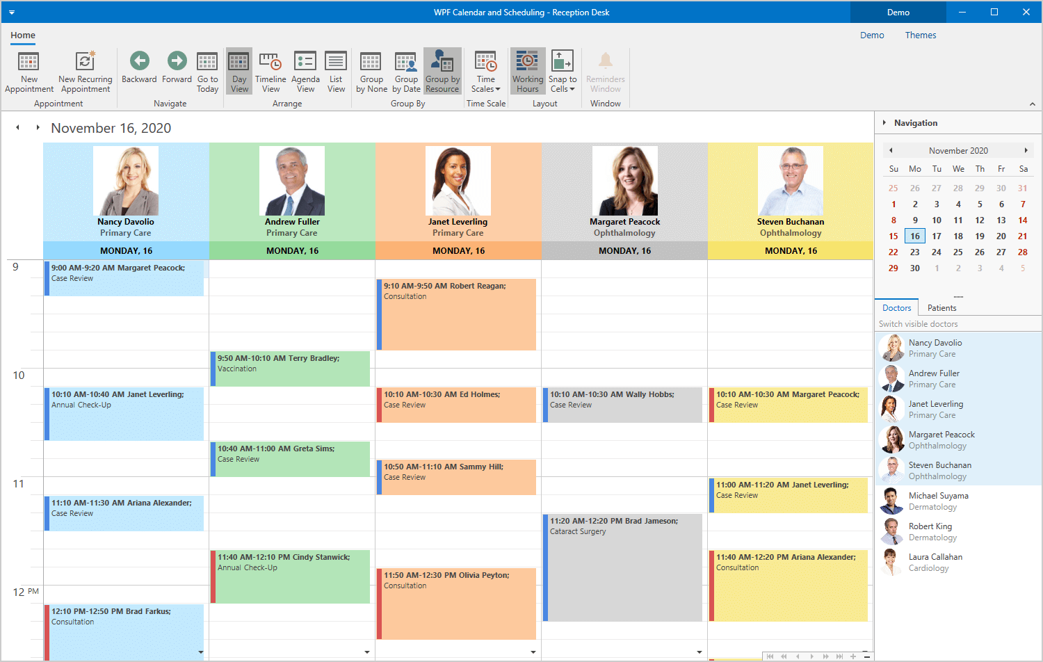 WPF Scheduler Outlook Calendar for DevExpress