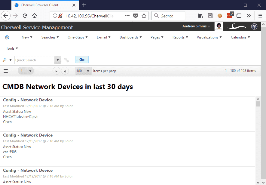 Cherwell Integration Device42 Software