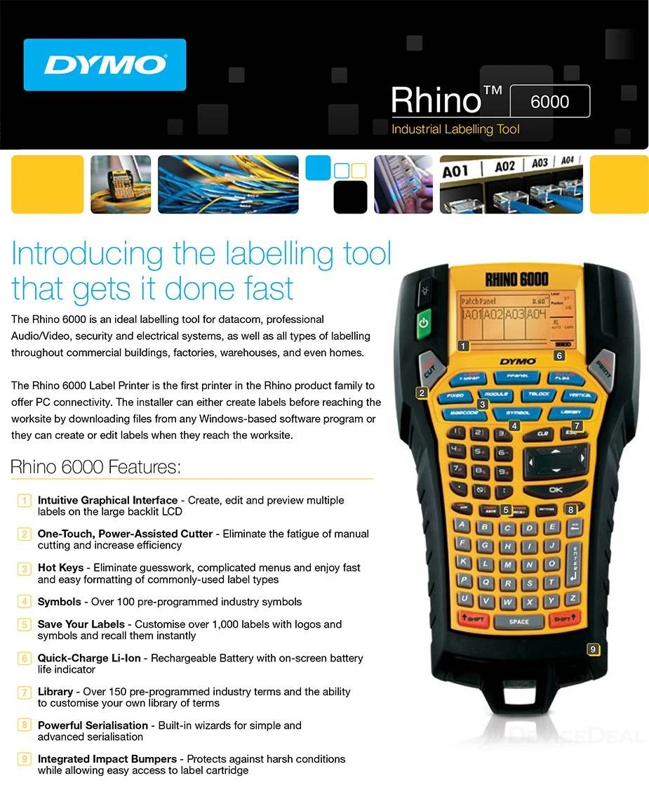 Dymo Rhino 6000 Industrial Label Printer Hard Case Kit 2124721DeviceDeal