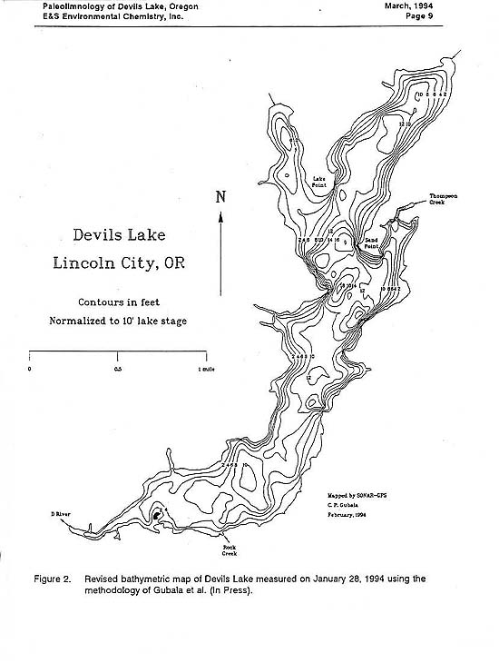 Devils Lake Depth Map Bathymetric Map
