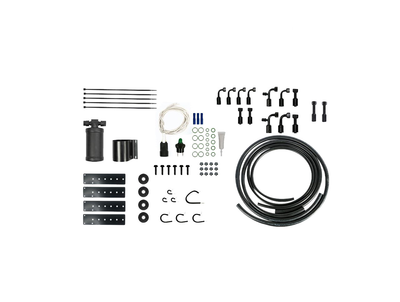 Restomod Universal Refrigerant Hose Kit with Drier and Pressure Switch