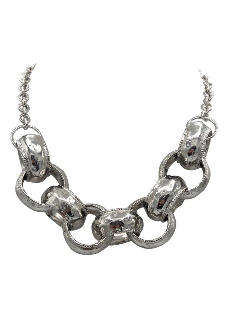 Rhodium Mongolian Chain Necklace Devon Leigh Jewelry