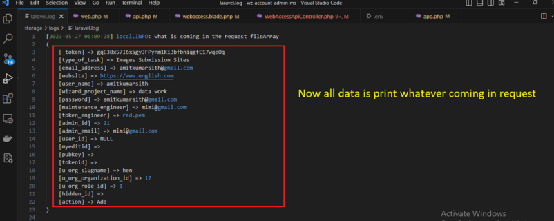Array to string conversion {"exception""[object] (ErrorException(code