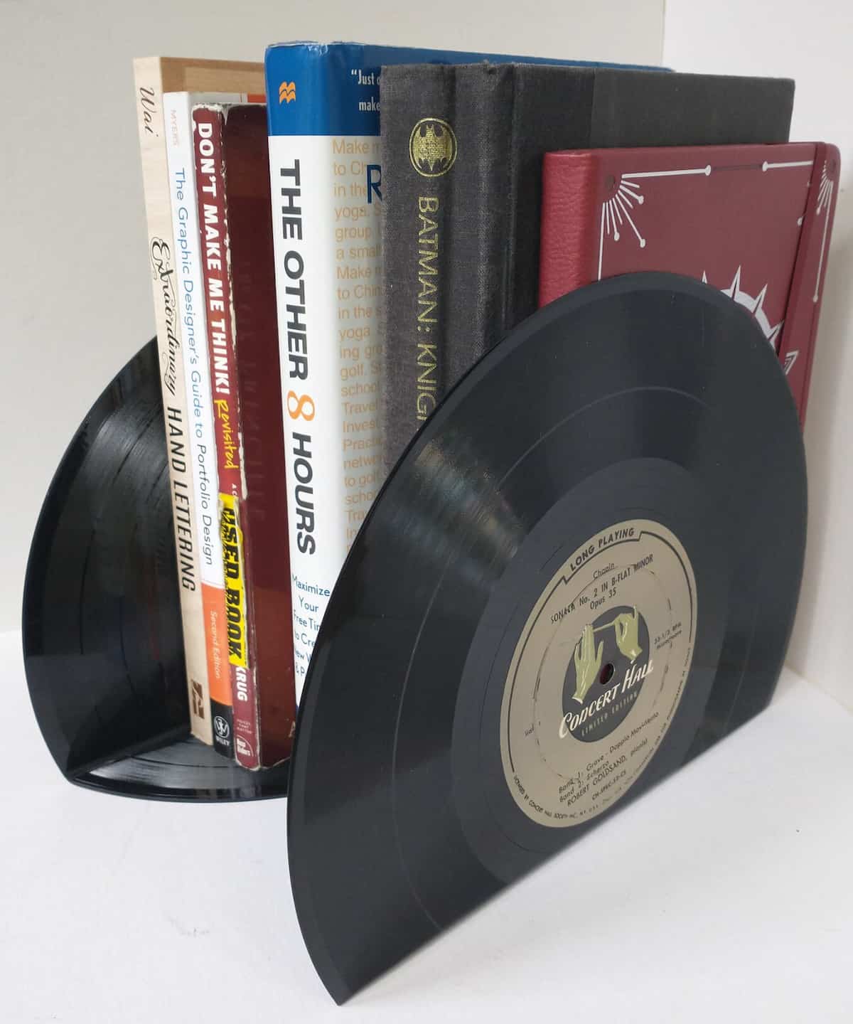 Vinyl Record Bookends Devoted to Vinyl