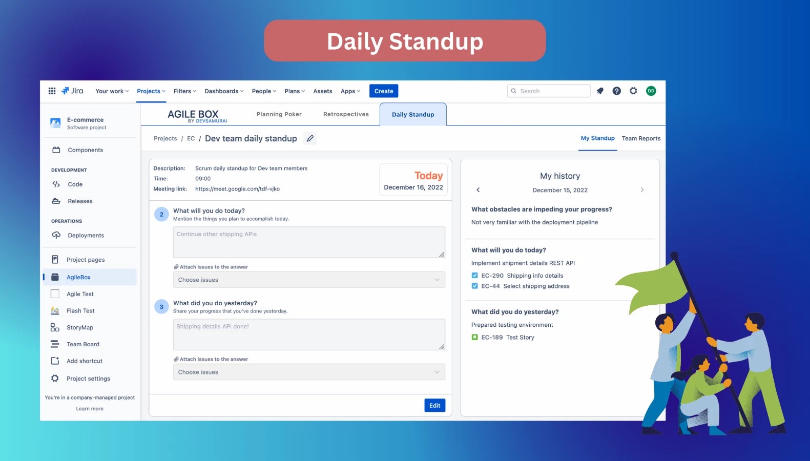 Agile Planning Poker, Retrospectives, Daily Standup for Jira