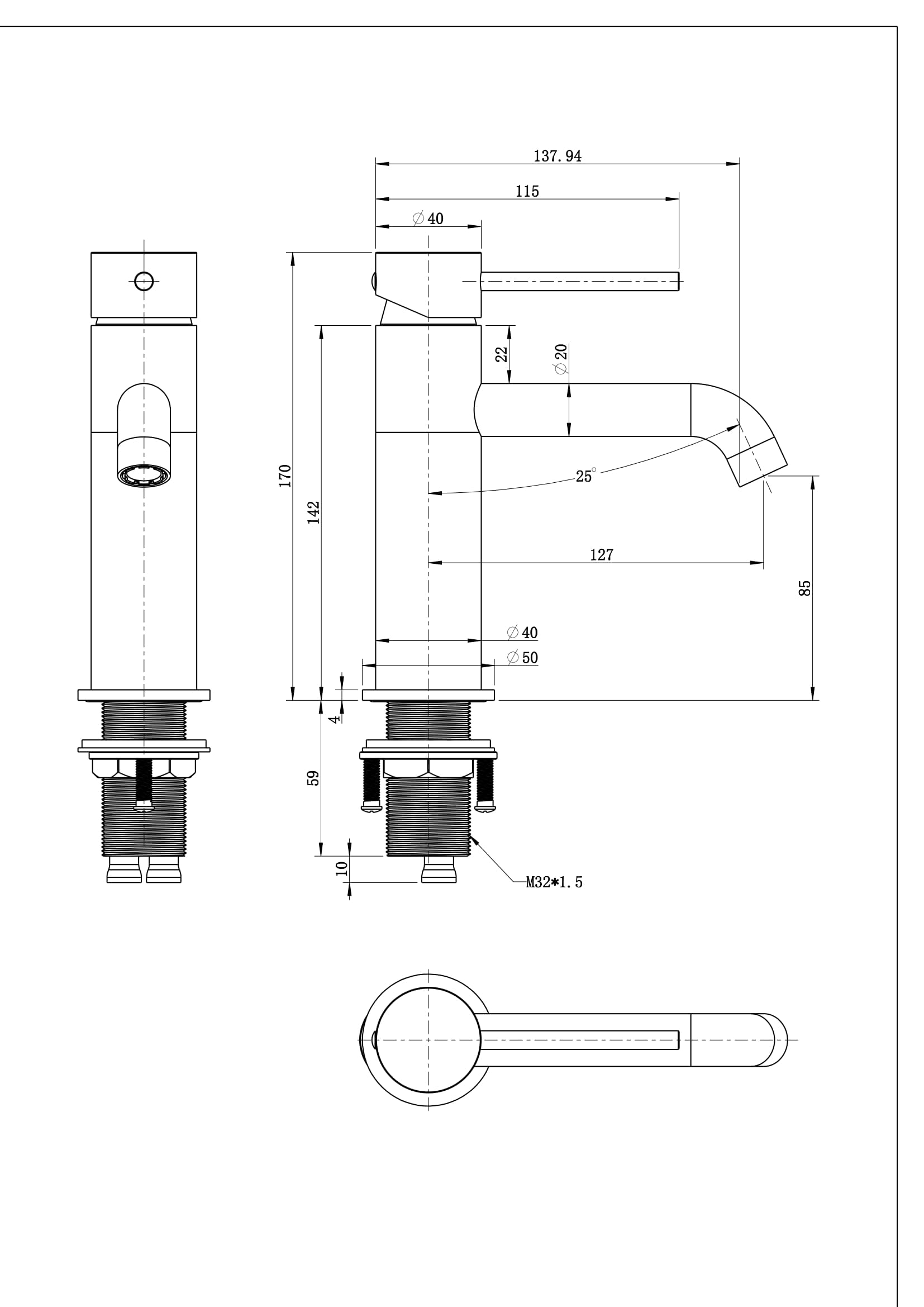 Capri Curved Basin Mixer Chrome DevSpec