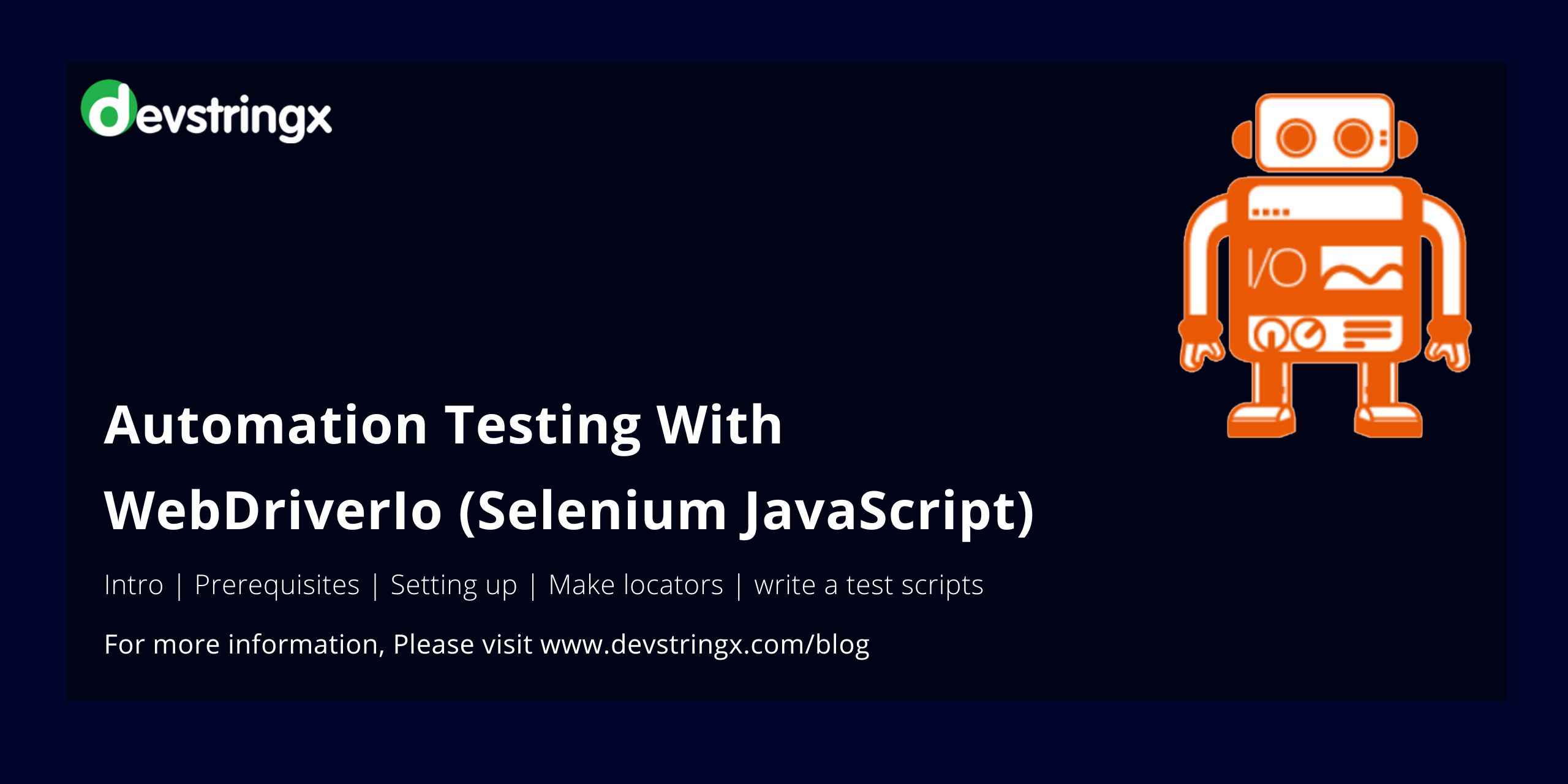 Automation Testing Using Webdriverio with Javascript Devstringx