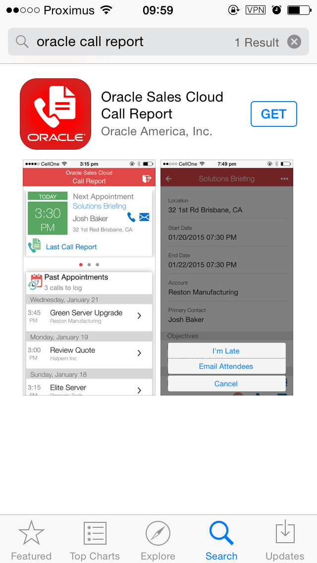 Call Report App published Edward's Oracle Blog