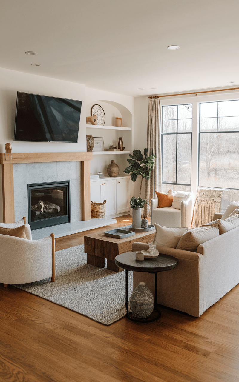 27 Tips for Stylish Living Room Fireplace Decor With TV Above DexDecor