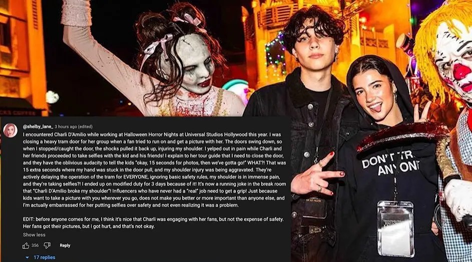 Charli D’Amelio under fire after Halloween Horror Nights incident