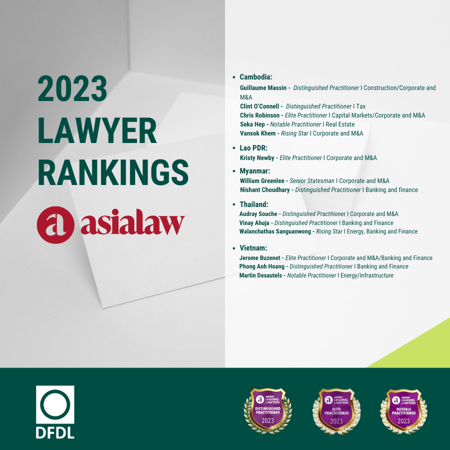 DFDL Partners Honored in 2023 Asialaw Lawyer Rankings