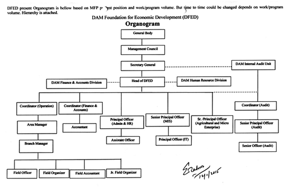 Organogram DFED