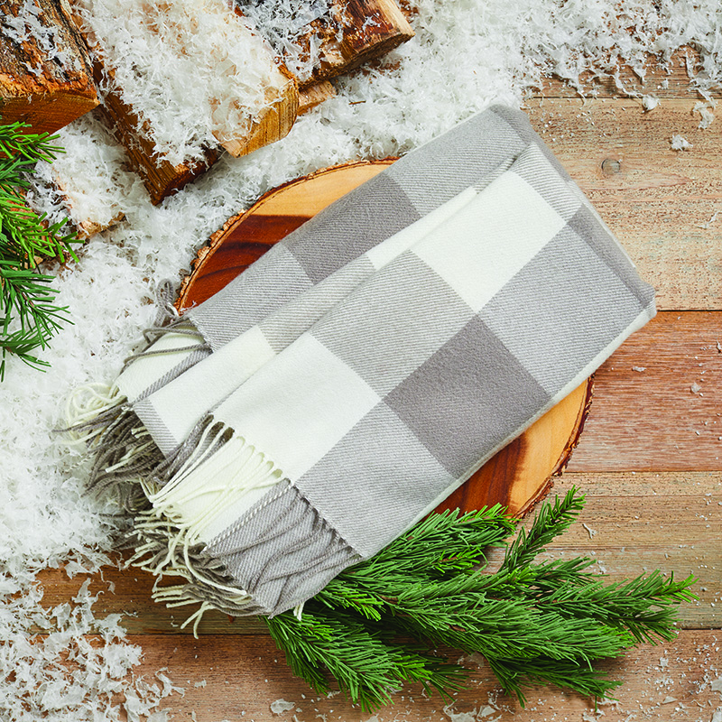 Gray & white Plaid throw Dieleman Fundraising Sales