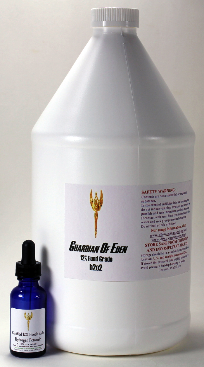 1 GAL 12 FOOD GRADE HYDROGEN PEROXIDE PLUS H2O2 FILLED DROPPER BOTTLE