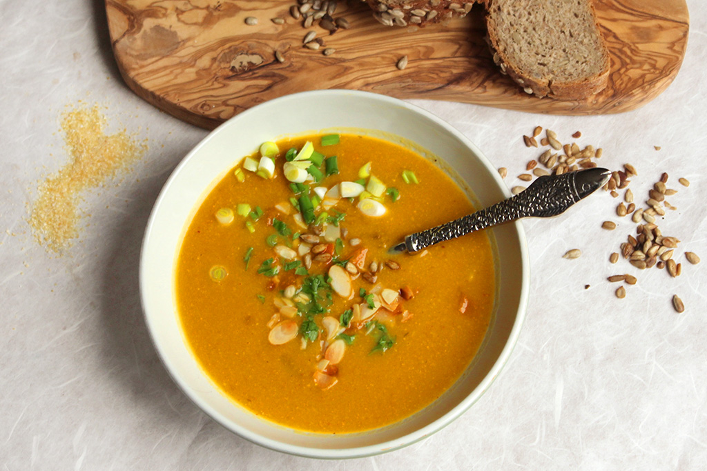 Pumpkin Ginger Chickpea Soup Delicious and Healthy by Maya