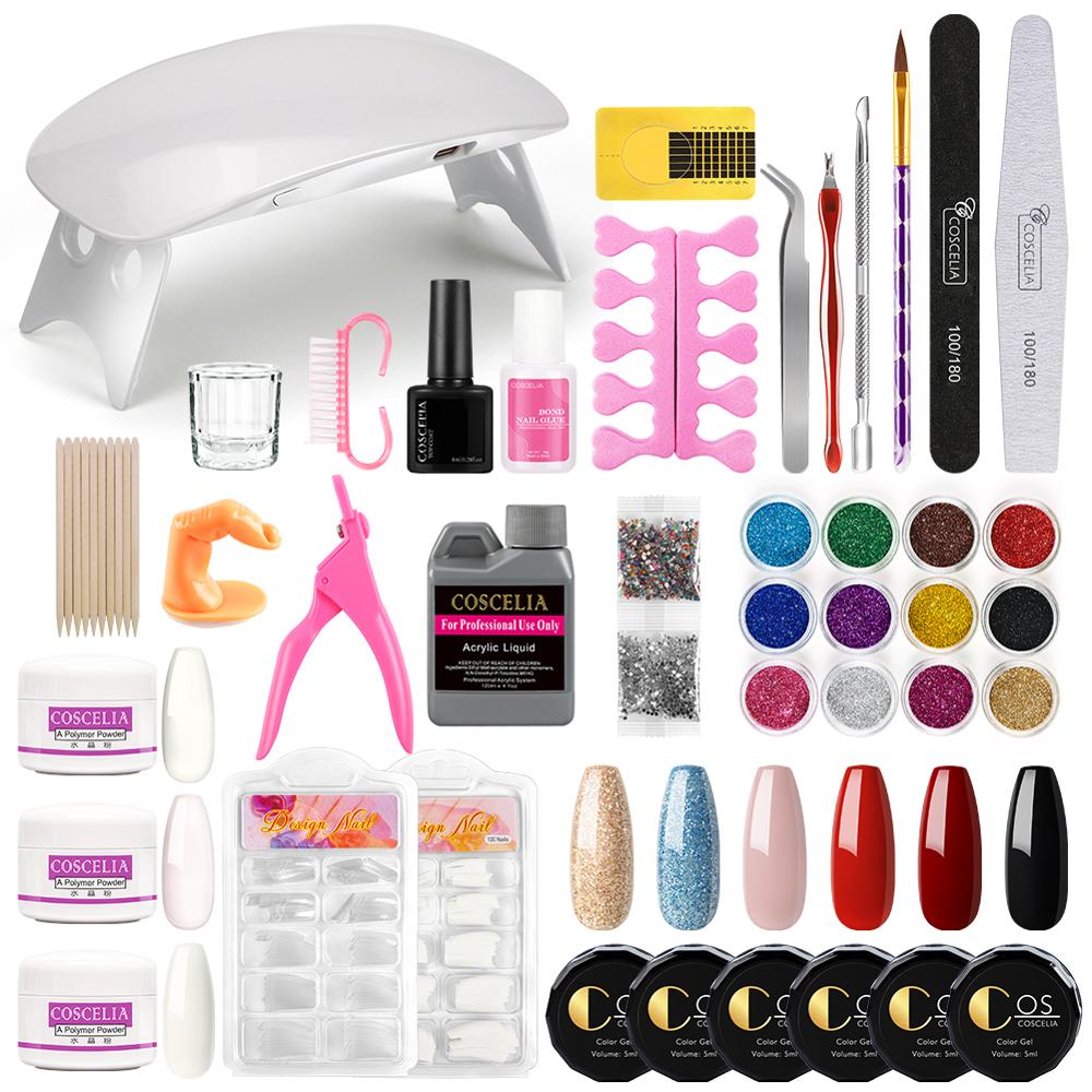 Pro Acrylic Nail Kit With W Lamp Dryer UV Gel Set For Manicure Acrylic