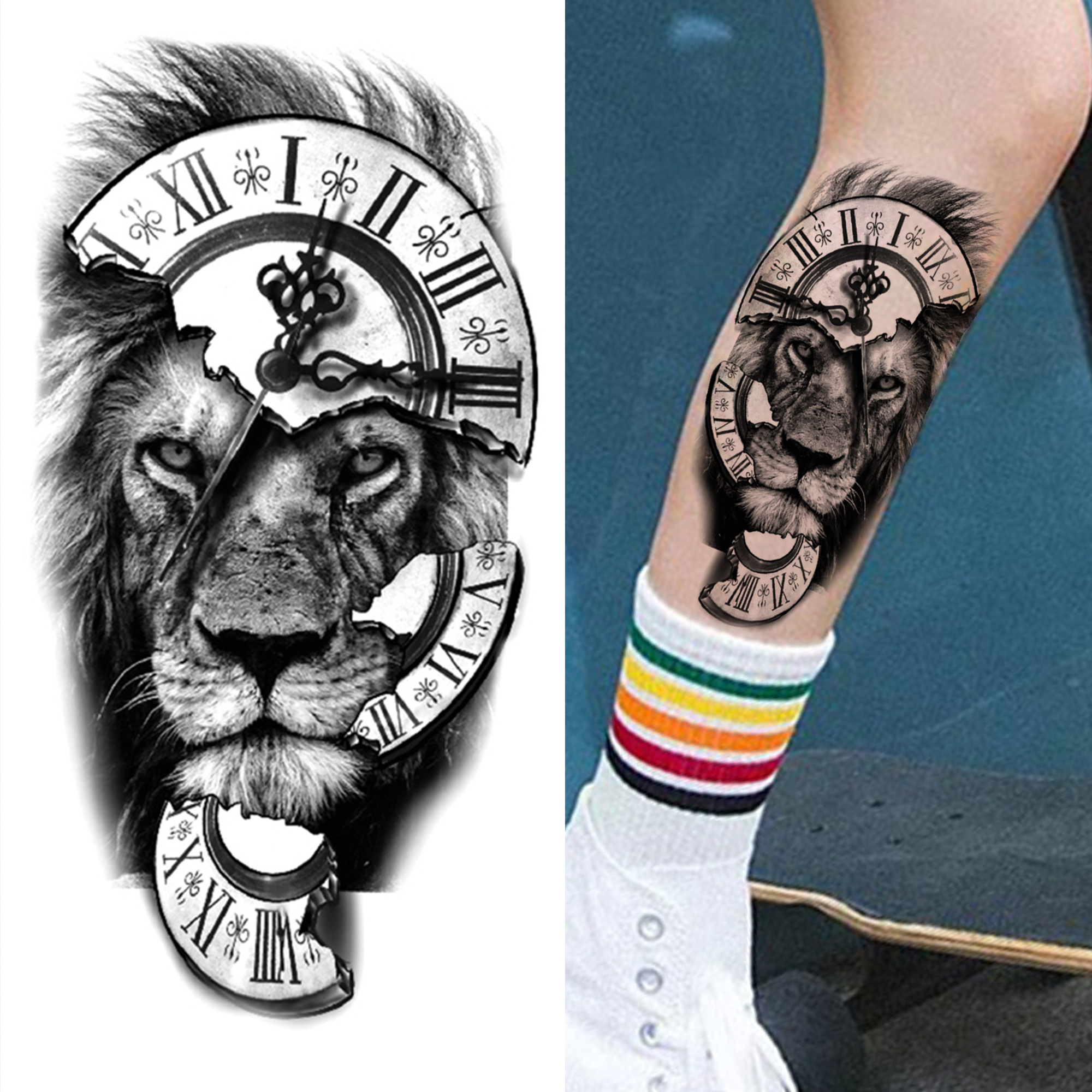 Acquistare Perfectionsforest Tiger Tiger Tatuaggio Temporaneo Uomo Donne Leone Falso Leone A Metà Manica Skull Tatuaggi Adesivo Nero Bestia Bestia Fiore Scheletro Tatos Pasta Economico | Consegna Veloce E Qualità | It.dhgate 2000_x_2000_jpg