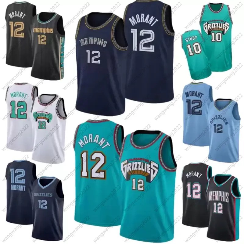 Mem Retro Grizzliess 12 Ja Morant Basketball Jerseys 75º City Vintage