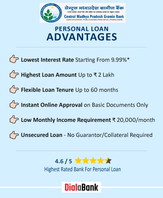 Central Madhya Pradesh Gramin Bank Personal Loan 9.99 Instant Approval