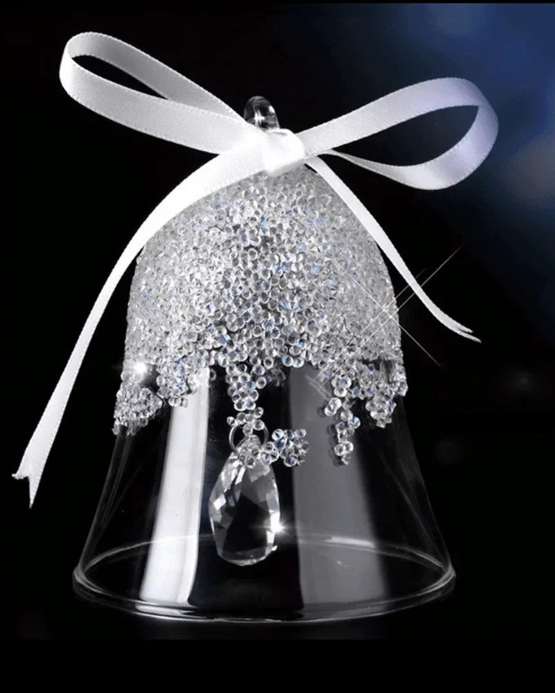 Crystal Glass Bell Hanging Decoration with Swarovski Crystals