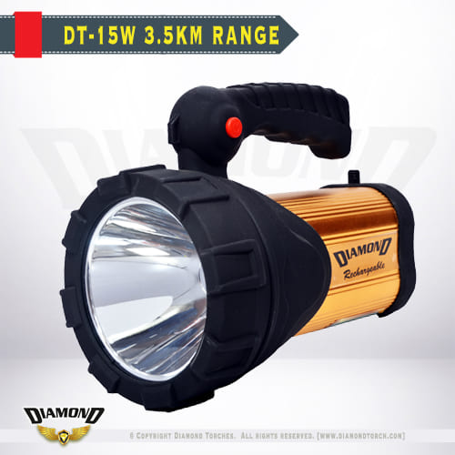 Diamond 15 Watt LED Long Range Rechargeable Torch Light【3.5 KM】