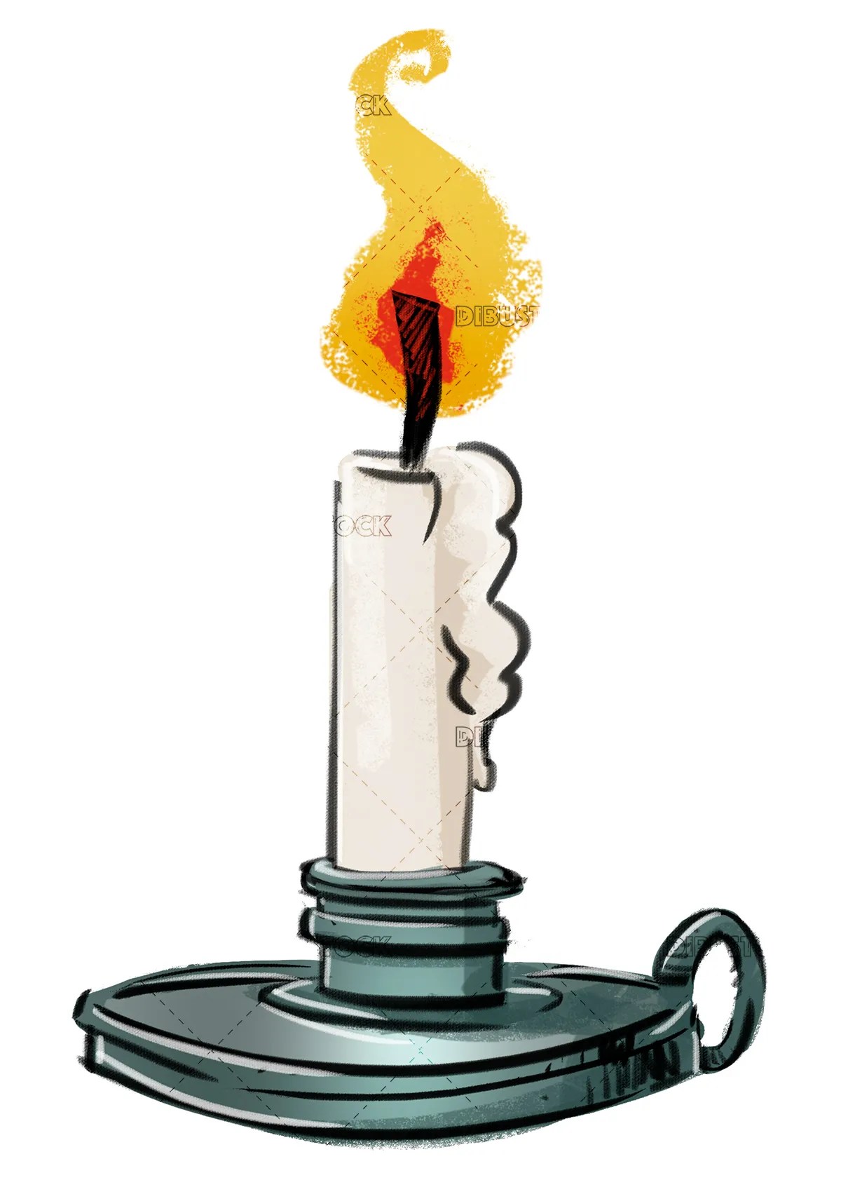 Drawing candle with candlestick Illustrations from Dibustock Children