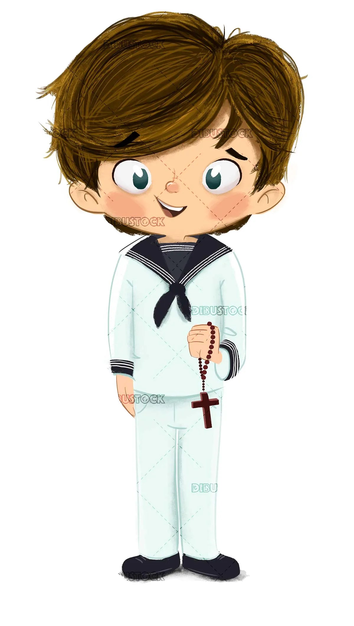 Primera comunión. Niño haciendo la primera comunión Dibustock