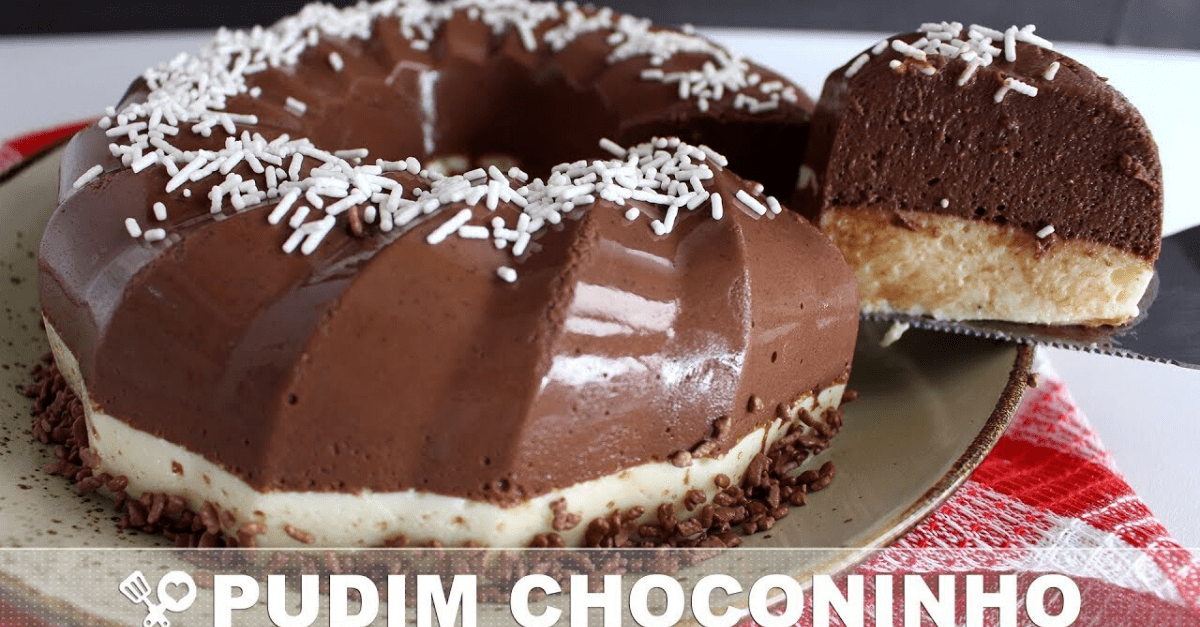 Receita deliciosa de Pudim gelado de chocolate com leite Ninho