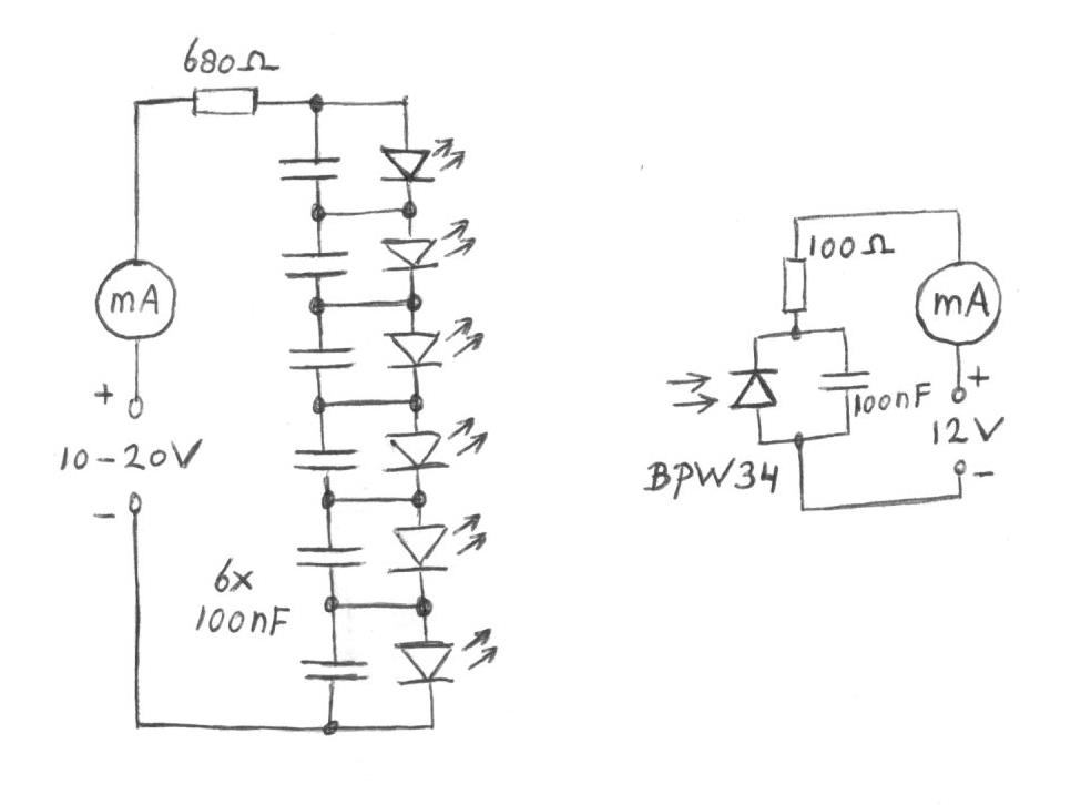 Amplifier with led and photodiode