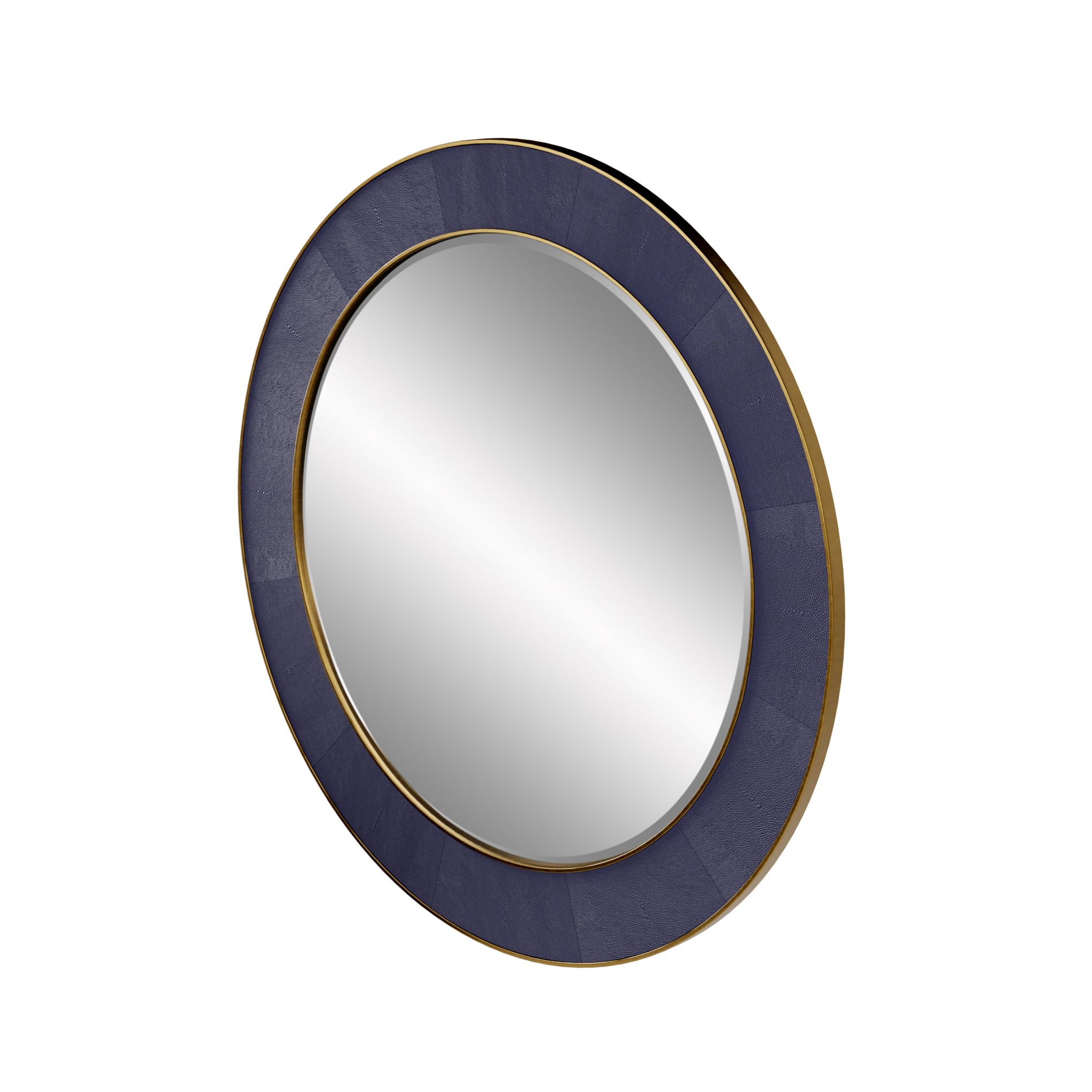 Round navy mirror Willersley Blue Round Mirror DI Designs