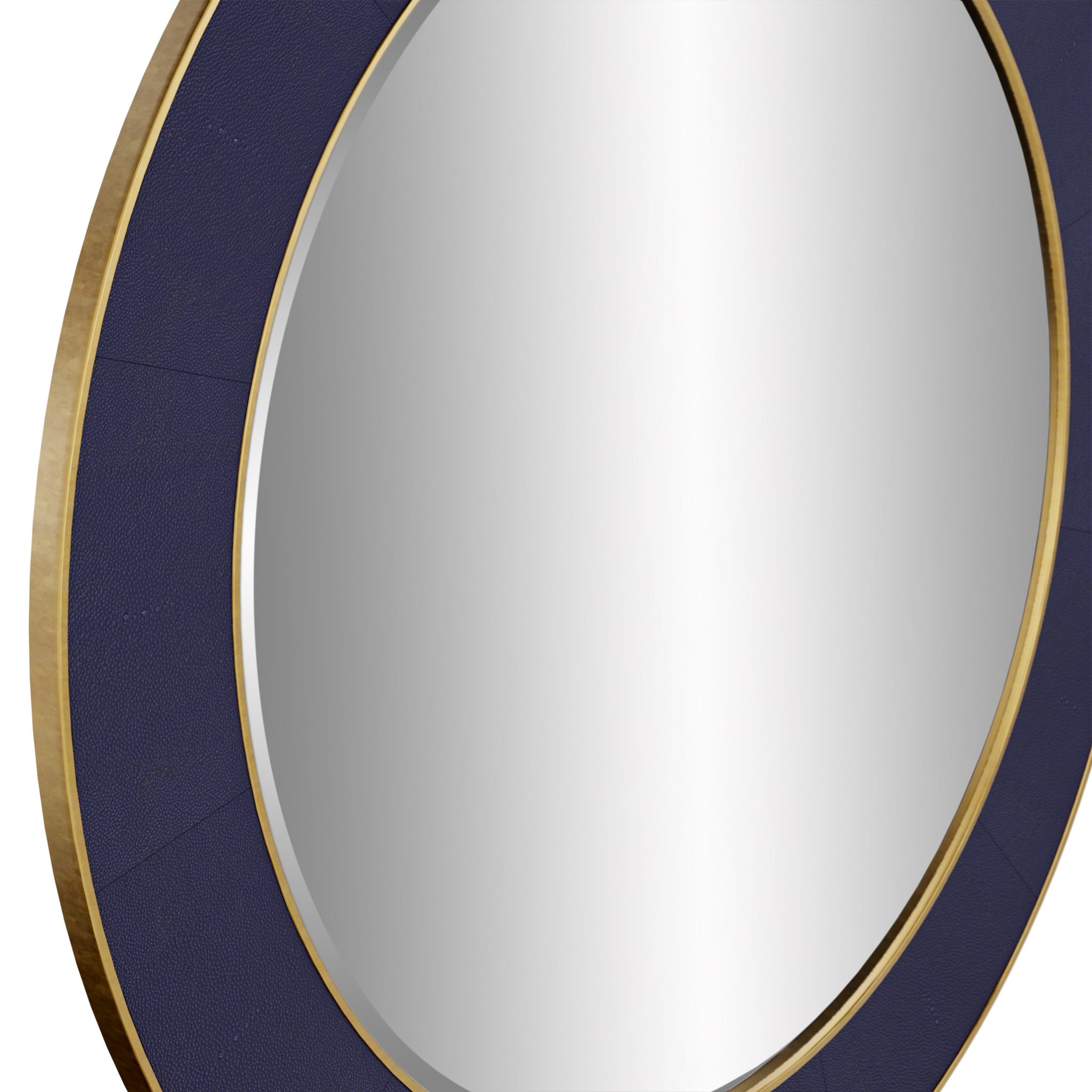 Round navy mirror Willersley Blue Round Mirror DI Designs