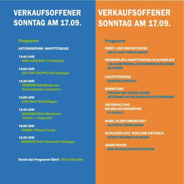 Verkaufsoffener Sonntag am 17. September 2023 Die Eislinger